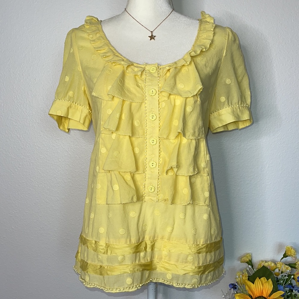 Juicy Couture Dot Ruffle Blouse